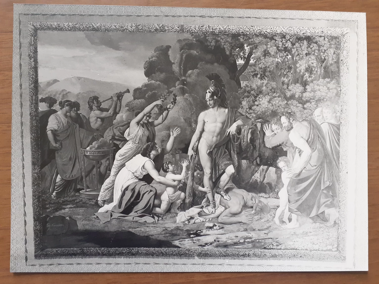 Teseo al centro con manto rosso contornato da varie figure mitologiche - Reggia di Caserta
